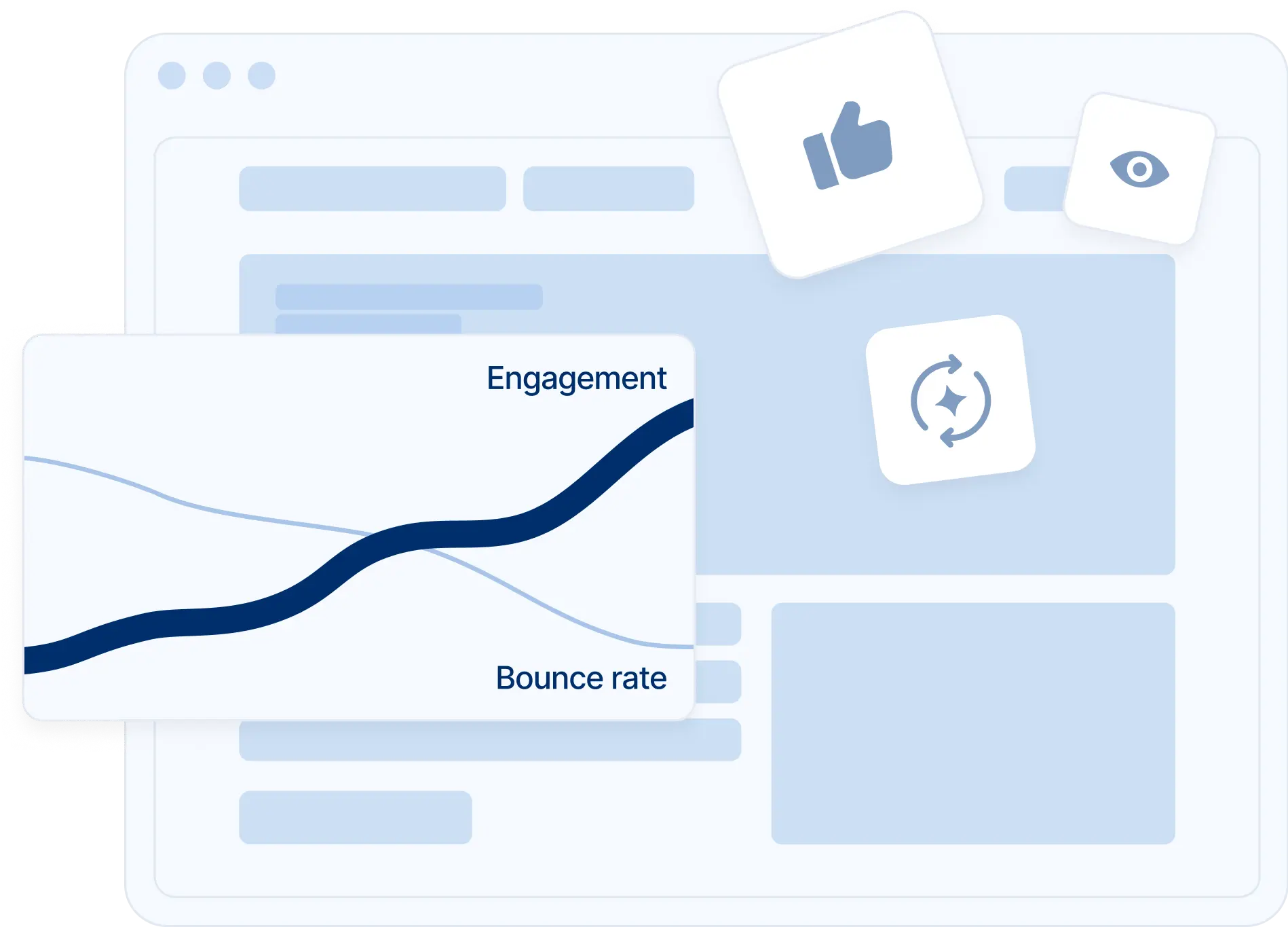 Grafik zur Wirkung barrierefreier Webseiten: höheres Engagement, geringere Absprungrate.
