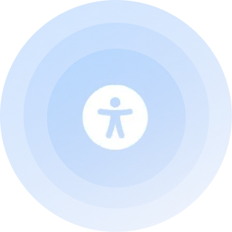 Darstellung des AccessGO-Icons: weiße, stilisierte Person als Symbol für digitale Barrierefreiheit.